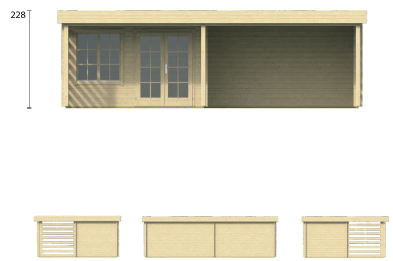 Pool House en bois à toit plat LILOU